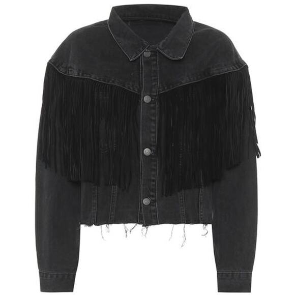 Grlfrnd 'Freya' Black Cotton Denim Jacket Size L - Picture 1 of 5